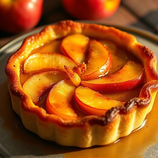 Tarte Tatin: Caramelized apple tart with a flaky pastry crust.